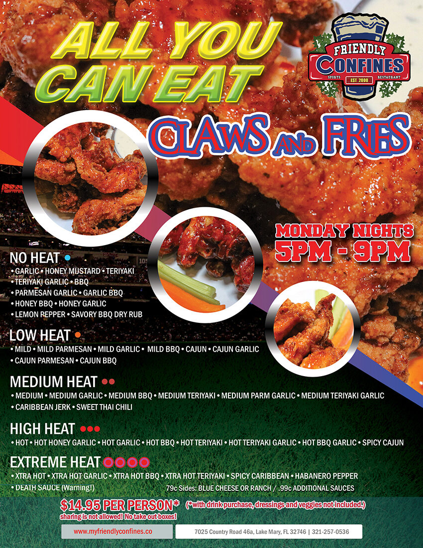 Claws and Cubs Monday Special