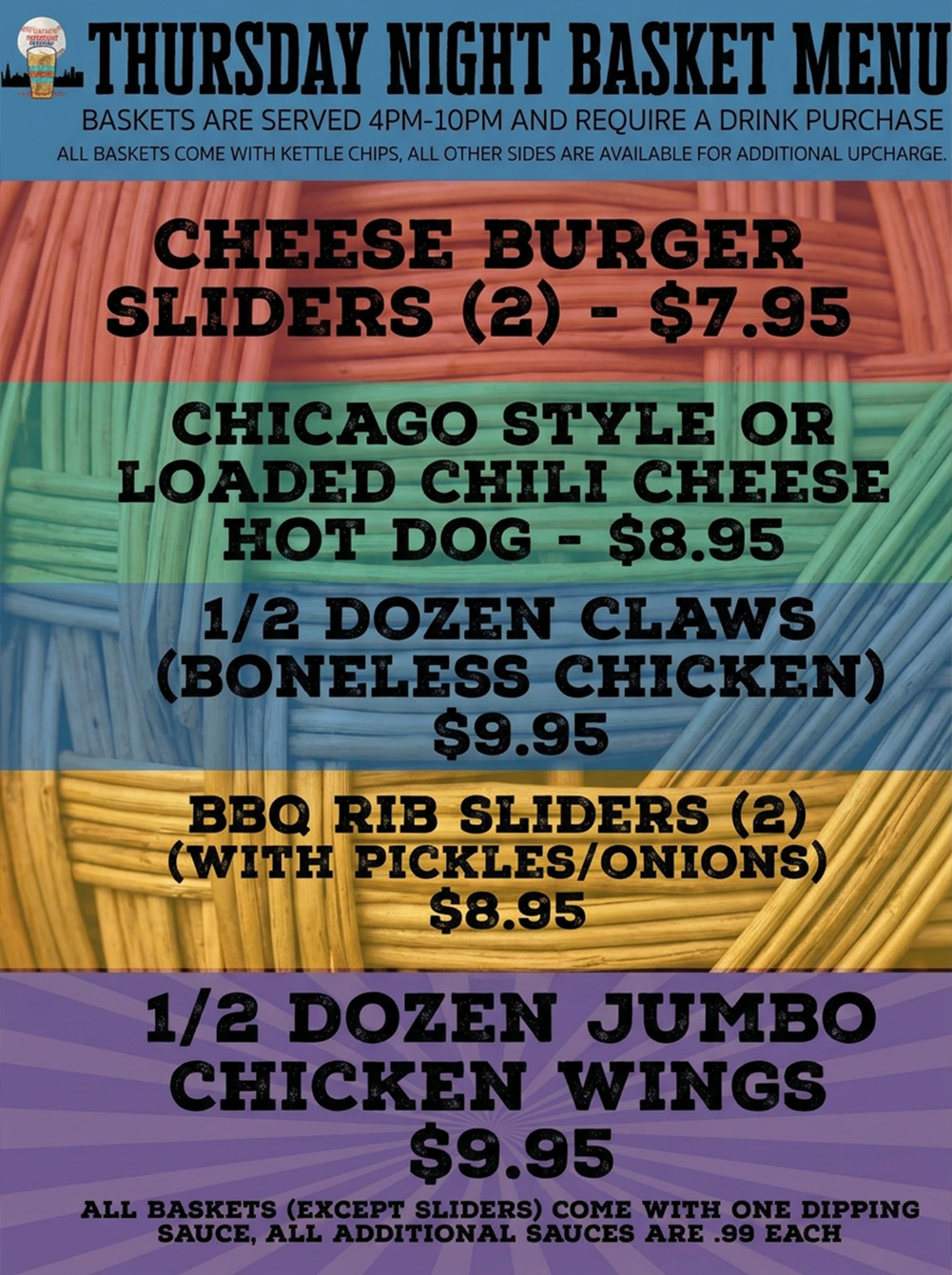 Thursday Night Basket Menu